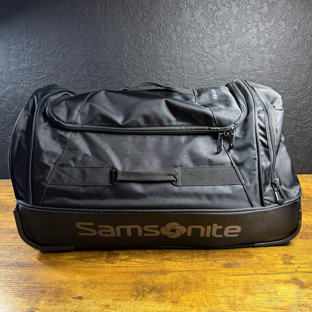Samsonite‎ Adante Wheeled Duffel Bag Black Nylon Rolling Luggage Large